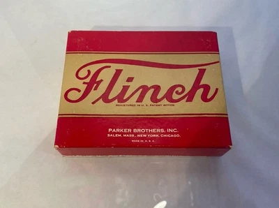 FLINCH CARD GAME in red box 1938 vintage Parker Brothers COLLECTIBLE 2-8 Players - Image 1 of 4