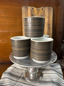 Pyrex Terra Brown Striped Ovenware 13oz No Handle Set of 4 #159 - Picture 1 of 8