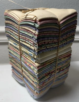 Moda Cotton Fabric Fat Quarter Bundle 42 Pieces Spring Colors Quilting Or Crafts - Image 1 of 4