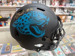 Casco calcio LAVISKA SHENAULT autografo full size replica NFL Eclipse Beckett - Foto 1 di 1