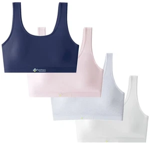Big Girls' Sports Bra with Breathable Pads Teens Cotton Training Bras (12-15 ... - Picture 1 of 6