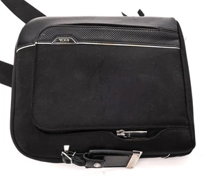 Tumi ARRIVE OLTEN 10.75” HTLS Polyester Crossbody - BLACK w/ Leather Good - Picture 1 of 13