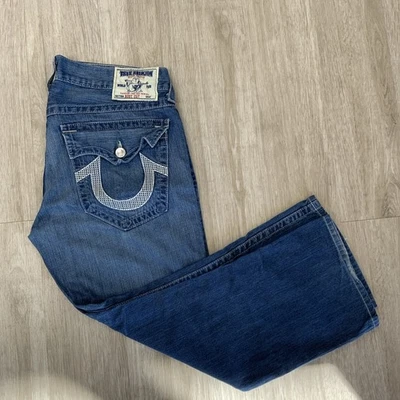 Vtg True Religion Jeans Men 36x30 Bootcut Embroidered Flap Pockets Made in USA - Image 1 of 4