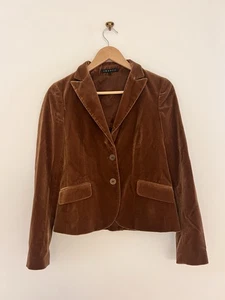 Blazer Theory Terciopelo Marrón Dos Botones Hecho en EE. UU. Ecuestre Talla 6 - Imagen 1 de 8