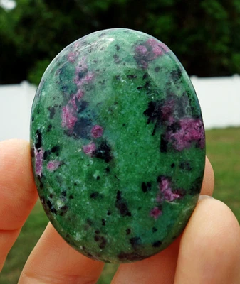 RUBÍ ZOISITA Piedra de Palma Pulida una Fantástica Piedra de Palma Curativa Cristal En Venta Foto 1 de 4