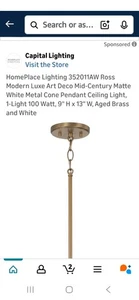 Capital Lighting 352011ab  1-Light Pendant Urban/Industrial Style Open Box - Picture 1 of 5