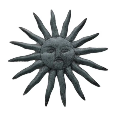 Arte de parede de metal rústico sol pátina celestial anos 90 vintage - Imagem 1 de 4