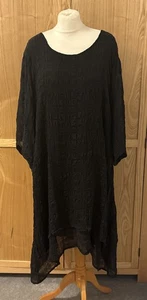 Grizas Black Silk Layered Tunic Dress Size Xl - Picture 1 of 9