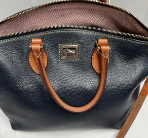 Dooney And Bourke Navy Blue Pebbled Leather Handbag * Read - Picture 1 of 10