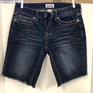 Mudd Girls Dark Demin Shorts Size 3. Frayed Legs. Great Condition. - Picture 1 of 5
