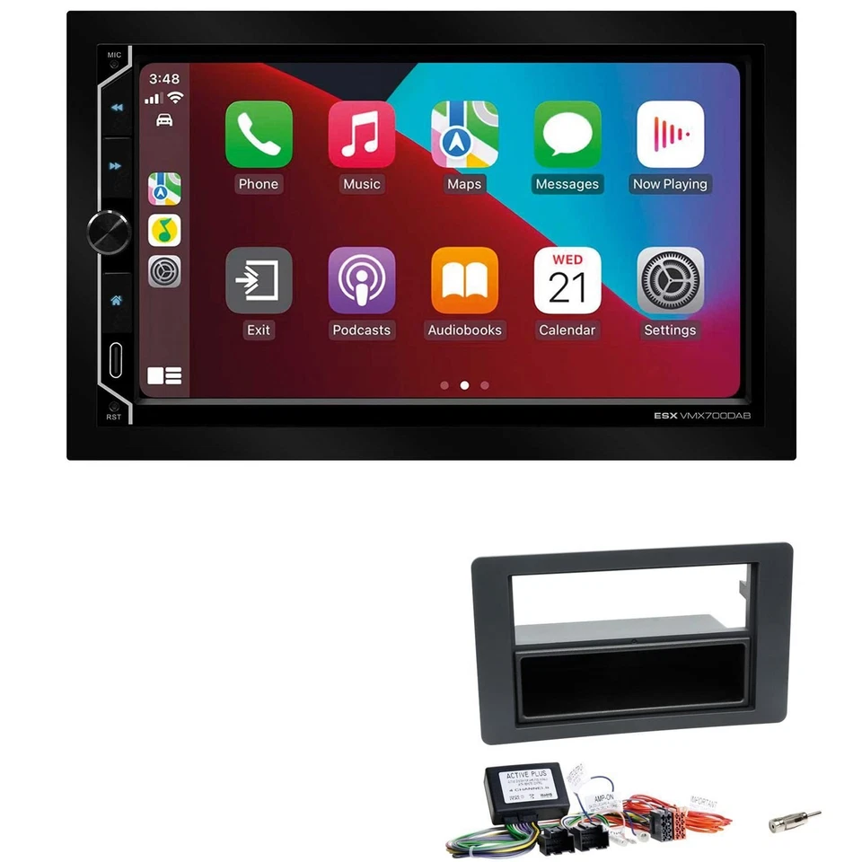 ESX Autoradio Apple CarPlay Android Auto für Saab 9-5 2009-2011 schwarz