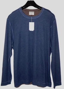 Felpa pullover uomo reversibile Age Of Wisdom XXL blu navy e marrone nuova con etichetta - Foto 1 di 6