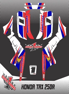HONDA TRX 250R FOURTRAX ATV1987-1989 SEMI CUSTOM GRAPHICS KIT CLASSIC WHITE - Picture 1 of 1