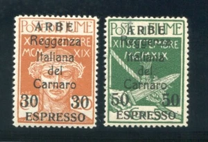 1920 Fluss Arbe Espresso 2 Werte überdruckt seltene Serie Zert. Kleber postfrisch ** - Bild 1 von 1