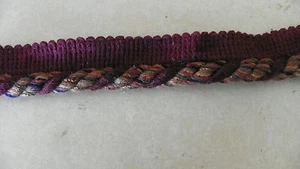 1 Yard Burgunderrot Beige Lippenkordel Borte - Bild 1 von 1