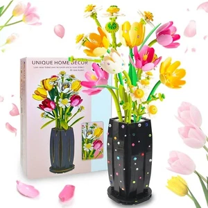 DadyMa Flowers Bouquet Building Set, Creative Artificial Wildflowers Botanical " - Picture 1 of 6