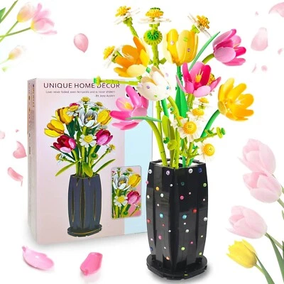 DadyMa Flowers Bouquet Building Set, Creative Artificial Wildflowers Botanical " - Image 1 of 4