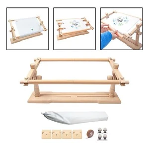 Cross Stitch Frame Scroll Embroidery wood 1 Set - Picture 1 of 12