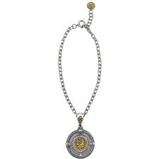 Patricia Nash World Coin Medallion Enhancer Pendant with Chain Silver