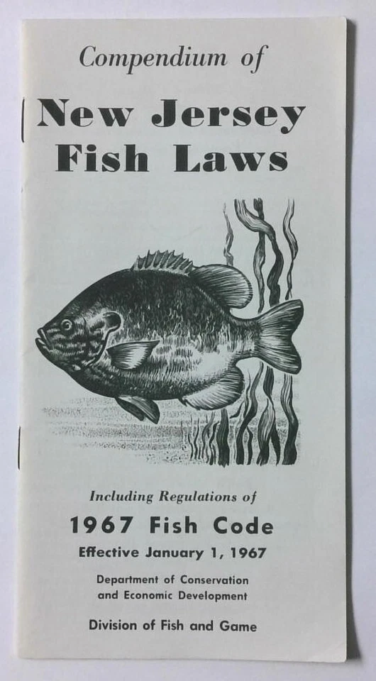 1967 New Jersey Fish Game & Wildlife Fishing Laws License Regulations Booklet - Image 1 of 1