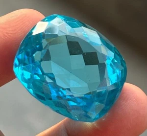 Natural Certified 85.50 Ct Sky Blue Aquamarine Cushion Cut Loose Gemstone EBAY - Picture 1 of 7