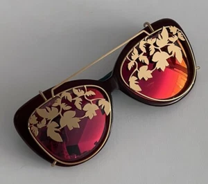 Mathew Williamson + Linda Farrow Gallery Cat Eye Sunglasses w Leaf Clip On 129/7 - Picture 1 of 18