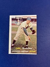 1957 Topps #252 Carl Erskine - Brooklyn Dodgers (a)