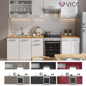 Küchenzeile Küchenblock Einbauküche 240cm Fame-Line Vicco - Bild 1 von 36