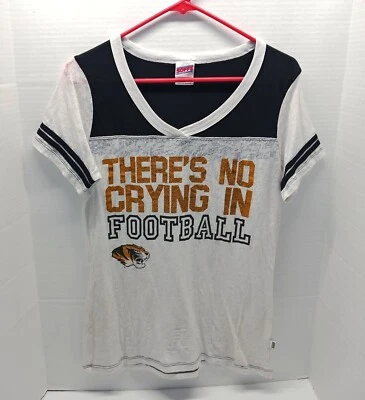 Camiseta Mizzou Missouri Tigers "THERE'S NO CRYING IN FOOTBALL" - XL *USADA EN EXCELENTE ESTADO* Foto 1 de 4