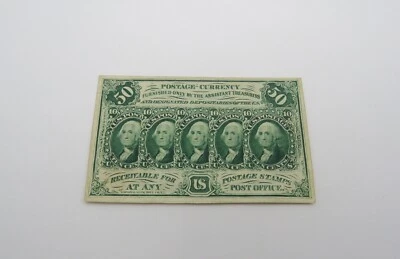 1862 Fifty Cents 50c FR-1312 Bank Note Postage Currency US Very Fine -Deep Color - Image 1 of 2