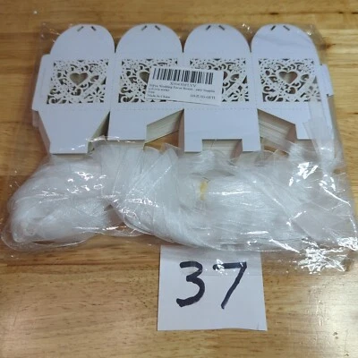 Paquete de 50 bolsas de caramelos Love Heart corte láser boda fiesta Foto 1 de 3