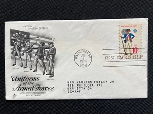 1565 Bicentennial Continental Army FDC Art Craft Jul 4 1975 Washington DC - Picture 1 of 2