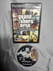 Grand Theft Auto: San Andreas (Sony Playstation 2, 2004) Etiqueta Negra Probado En Caja Original - Imagen 1 de 5