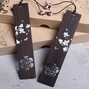 Vintage Chinese Style Paintings Bookmark Wooden Decor Stationery Crafts Gift - Picture 1 of 14