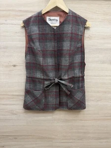 Vintage Dereta Gray Plaid Vest Gilet Waistcoat Womens Size 14 - Picture 1 of 4