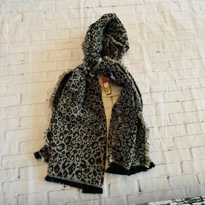 Bufanda manta con estampado de leopardo Merona talla única para la mayoría con flecos - Imagen 1 de 7