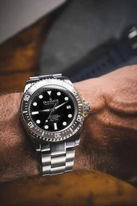 Oceaneva™ Men's Deep Marine Explorer III 3000M Watch Black Dial Automatic - Picture 1 of 15