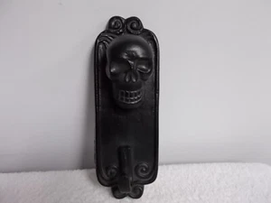 Halloween Spooky Hollow Gothic Black Skull Metal Decorative Wall Hook - Picture 1 of 5