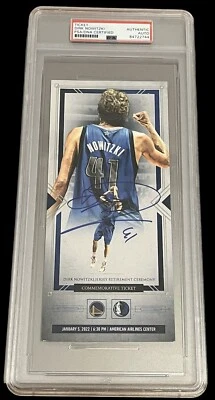 Dirk Nowitzki Signed #41 Jersey Retirement Ticket Stub Psa Slab Dallas Mavericks - Image 1 of 2
