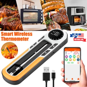 Wireless Smart Meat Thermometer Bluetooth w/ APP Oven Smoker Sous Vide 500FT - Picture 1 of 12