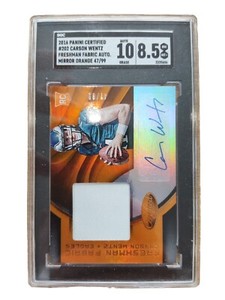 2016 Carson Wentz RC Autograph Player Worn Material /99 Mirror Orange #202...