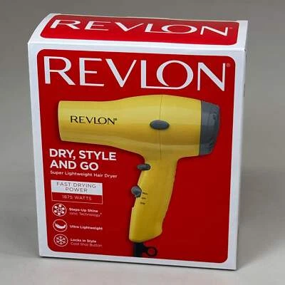 REVLON Super Lightweight and Compact 1875W Ionic Hair Dryer Yellow RV477 - Image 1 of 4