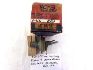 VACUUM ADVANCE FOR 1950-58 CHRYSLER, DODGE, PLYMOUTH. AUTOLITE #IAT2023RJ NOS - Picture 1 of 3
