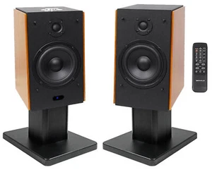 (2) Rockville HD5 5" Powered Bluetooth Bookshelf Home Theater Speakers+Stands - Picture 1 of 11