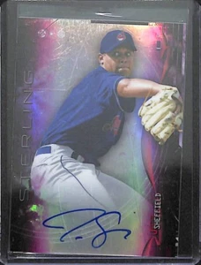2014 Bowman Sterling Purple Refractor Autograph #BSPA-JS Justus Sheffield No 83 - Picture 1 of 2