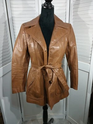 Vintage Sears Western Outdoor Wear Women’s Brown Leather Fleece Lined Jacket 10 - Image 1 of 4