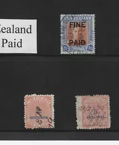 NEW ZEALAND LAW COURTS 2 VALUES + FINE PAID REVENUE. 3 STAMPS USED - Picture 1 of 1