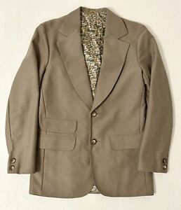 Pioneer Wear Jacket Mens 40 L Khaki Tan Western Cowboy Blazer Coat Adult