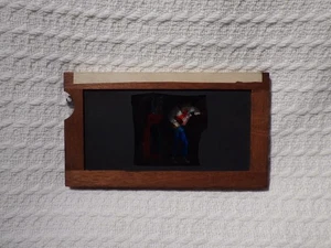 Antiker Holzrahmen Beleg Glas magischer Laternenschieber - Mann stiehlt isst Marmelade - Bild 1 von 9