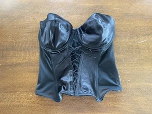 Cacique schwarzer Korsett BH mit Bügel trägerlos Hakenverschluss Damen Gr. 38 - Bild 1 von 9